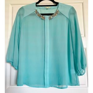 Chiffon Light Blue Blouse